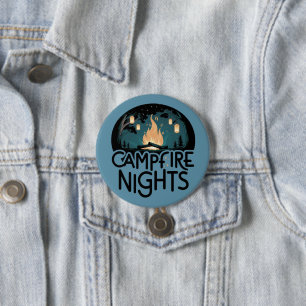 Cozy Campfire Nights Rustic Outdoor Adventure 3 Inch Round Button