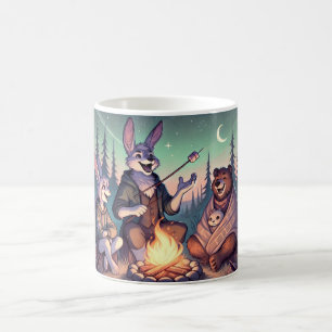 Cozy Campfire Tales – Bunny & Bear Under the Stars Coffee Mug