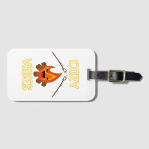 Cozy Campfire Vibes Roasting Marshmallows for Smor Luggage Tag