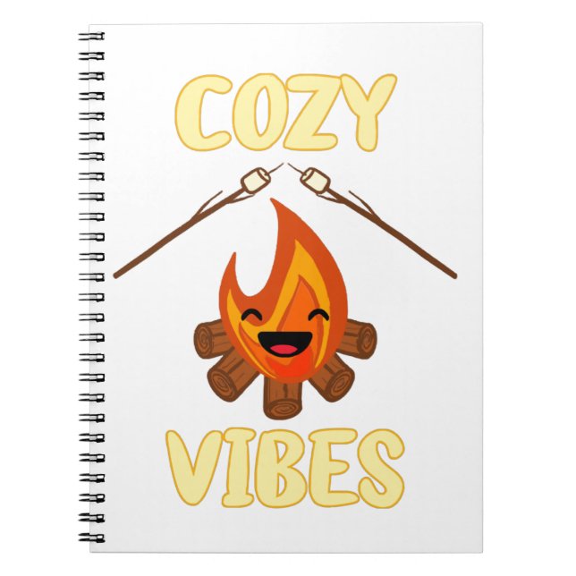 Cozy Campfire Vibes Roasting Marshmallows for Smor Notebook (Front)
