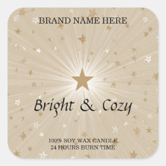 Cozy Candle Label – Bright & Warm Design