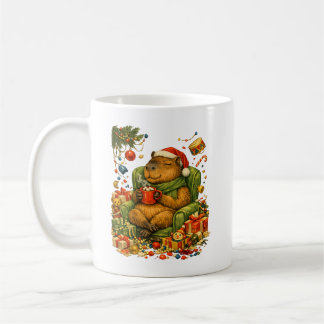 Cozy Capybara Chaos Christmas Hot Cocoa Retro Gift Coffee Mug