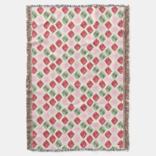 Cozy Cardinal Christmas Diamond Plaid Throw Blanke Blanket