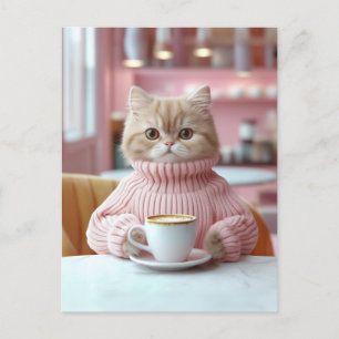 Cozy Cat Café Moment Postcard