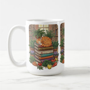 Cozy Cat & Fresh Harvest, World Vegetarian Day Coffee Mug