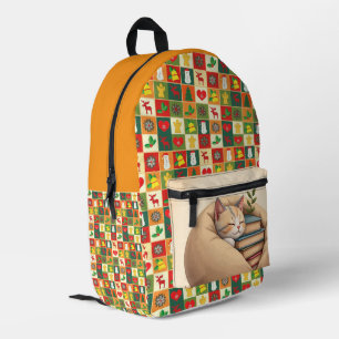 Cozy Cat Patchwork Back to School Backpack