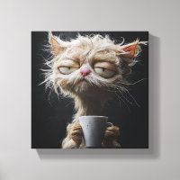 Cozy Cat with a Cup of Warmth -Relaxing Feline Art