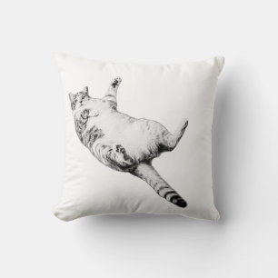 Cozy Cat with Attitude Throw Pillow