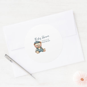 Cozy Charming Baby Shower Classic Round Sticker