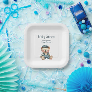 Cozy Charming Baby Shower Paper Plate