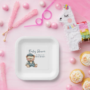 Cozy Charming Baby Shower Paper Plate