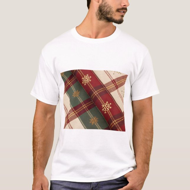 Cozy Checked Holiday Pattern T-Shirt (Front)