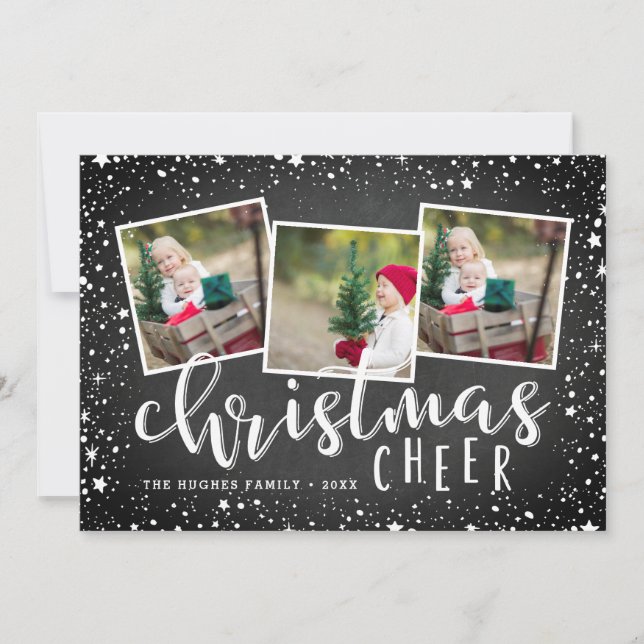 Cozy Cheer | Holiday Photo Collage Card (Front)