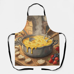 Cozy Cheese Fondue Fireplace Apron