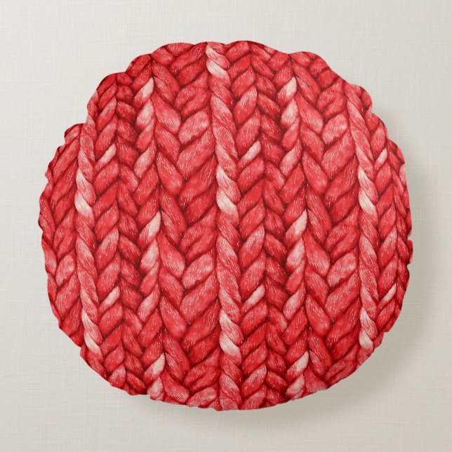 Cozy Chic Red Sweater   Round Pillow (Front)