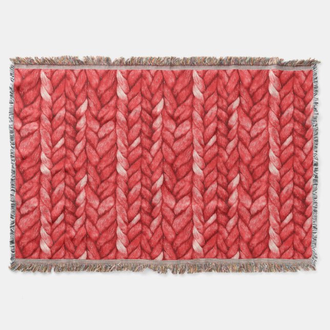 Cozy Chic Red Sweater   Throw Blanket (Front)