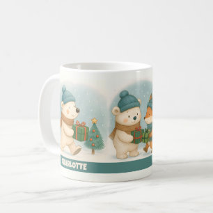 Cozy Christmas Animals Personalizable Coffee Mug