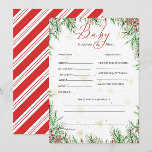 Cozy Christmas Baby Prediction & Advice Cards