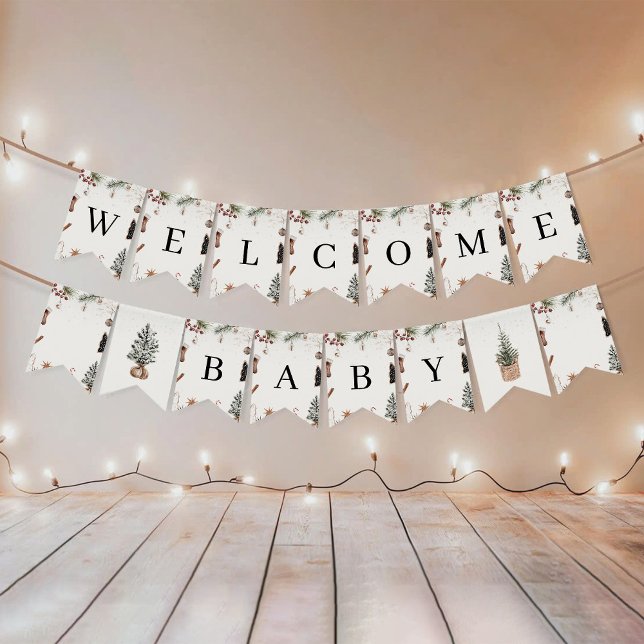 Cozy Christmas Baby Shower Bunting Banner (Creator Uploaded)