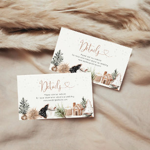 Cozy Christmas Baby Shower Details Enclosure Card