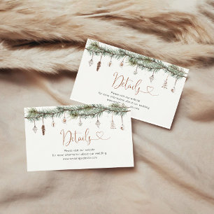 Cozy Christmas Baby Shower Details Enclosure Card