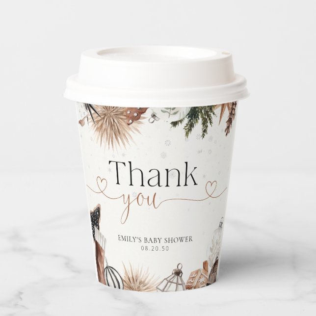 Cozy Christmas Baby Shower Paper cup (Front)