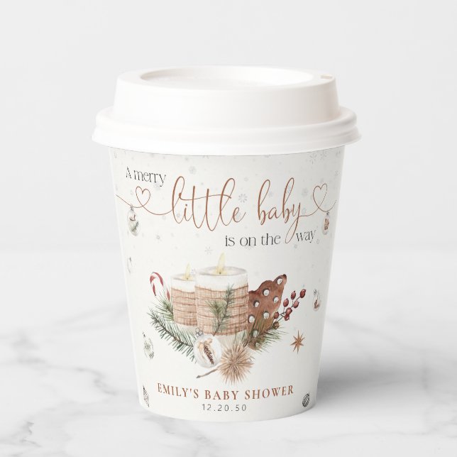 Cozy Christmas Baby Shower Paper cup (Front)