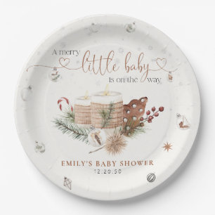 Cozy Christmas Baby Shower Paper Plates