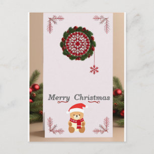 ❄️ Cozy Christmas Bear Frame Magic ✨ Festive Holid Postcard