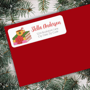 Cozy Christmas Book and Cocoa Return Address