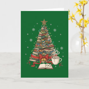 Cozy Christmas Book Tree for Readers & Bookworms Card