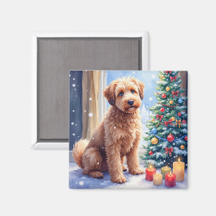 Cozy Christmas Bouvier des Flandres Art Magnet