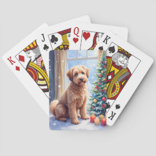 Cozy Christmas Bouvier des Flandres Art Playing Cards
