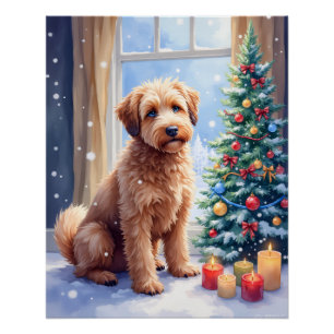 Cozy Christmas Bouvier des Flandres Art Poster