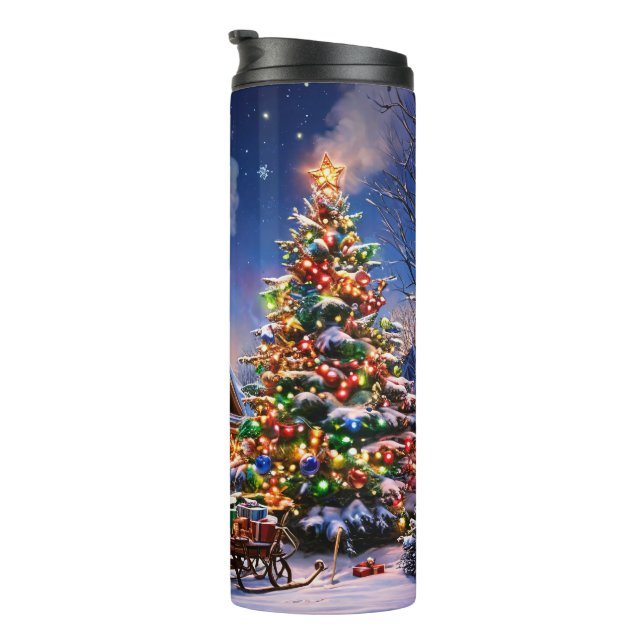  Cozy Christmas Cabin  Snowy Forest Thermal Tumbler (Rotated Right)