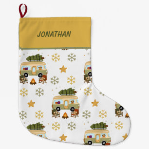 Cozy Christmas Camper Large Christmas Stocking