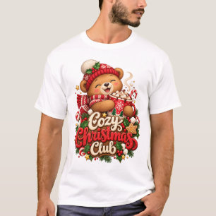 Cozy Christmas Club Teddy Bear T-Shirt