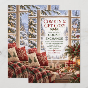 Cozy Christmas Cookie Exchange Party Invitation