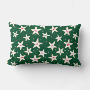 Cozy Christmas Cookie Pattern Lumbar Pillow