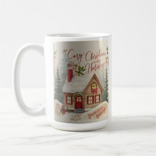 Cozy Christmas Cottage Mug – Watercolor Holiday Co