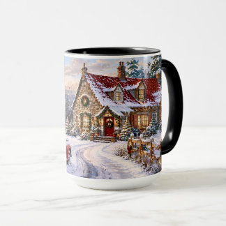 Cozy Christmas Cottage Winter Mug