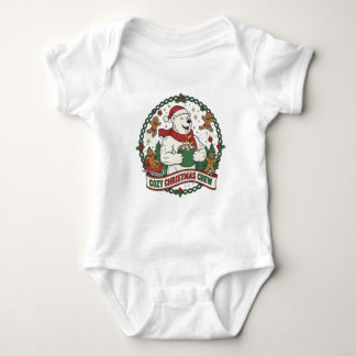 Cozy Christmas Crew – Cute Polar Bear & Gingerbrea Baby Bodysuit