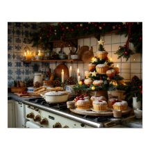 Cozy Christmas Cupcake Tree Kitchen Art