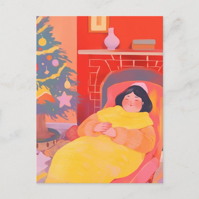 Cozy Christmas Day Postcard (Front)