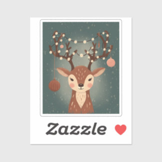 Cozy Christmas Deer with Ornaments and Lights