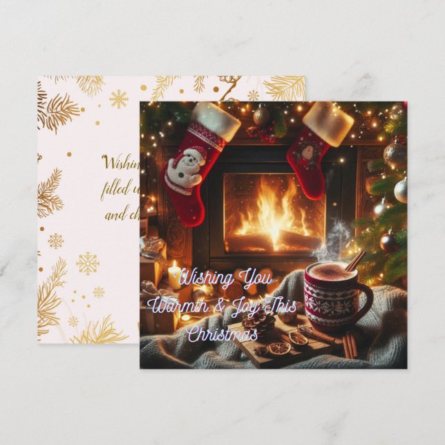 Cozy Christmas Delight Personalized Holiday Card (Front/Back)
