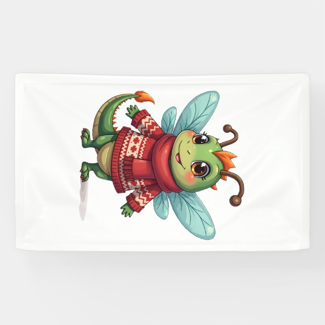 Cozy Christmas Dragonfly Banner (Horizontal)