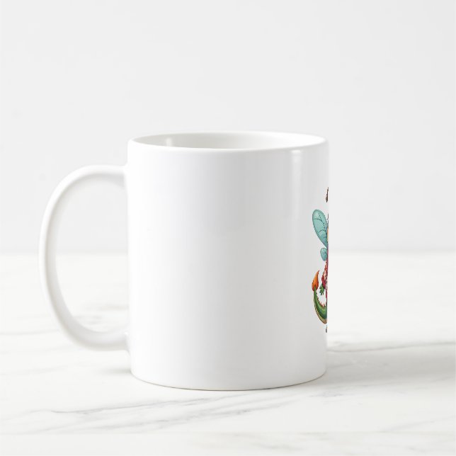 Cozy Christmas Dragonfly Coffee Mug (Left)