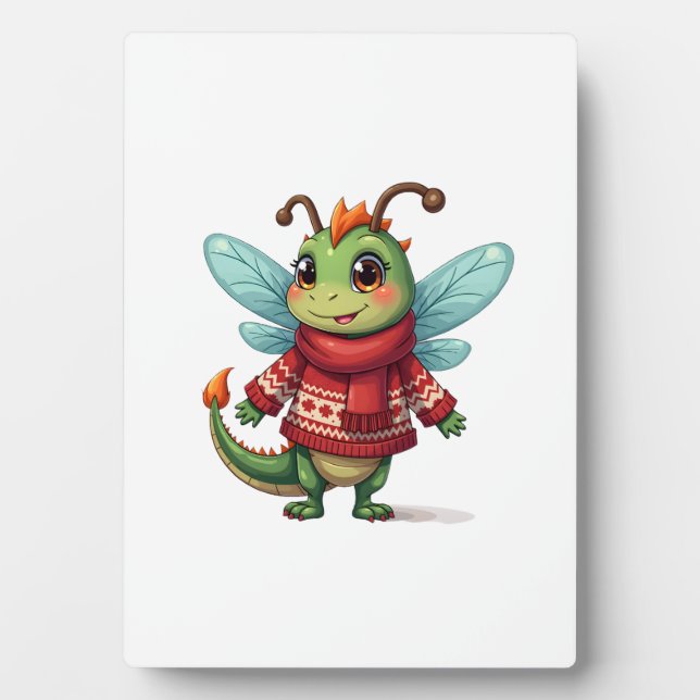 Cozy Christmas Dragonfly Plaque (Front)