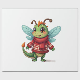Cozy Christmas Dragonfly Wrapping Paper